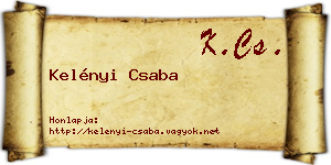 Kelényi Csaba névjegykártya