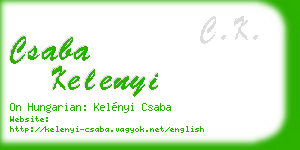 csaba kelenyi business card